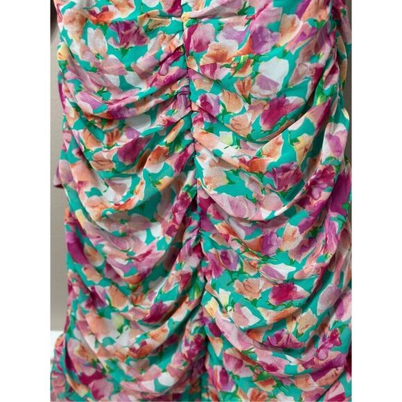 NWOT HELLO MOLLY Vivid Lights Ruched Floral Sweetheart Mini Dress Women's XS - Picture 14 of 14